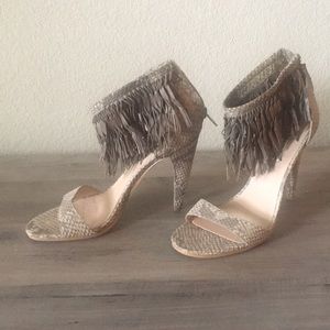 H by Halston grey snake print sandal